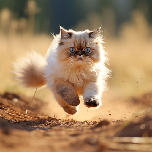 Himalayan cat running