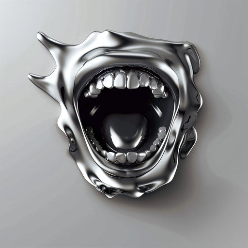 Flat metallic silver background with realistic excited clipart