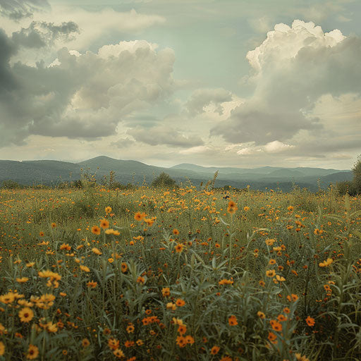 Catskill Mountains with wildflowers