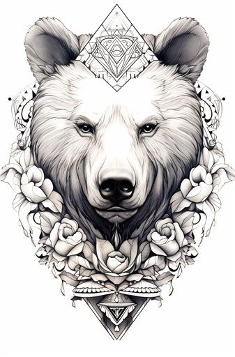 Bear tattoo: contemporary Indian art in black and white