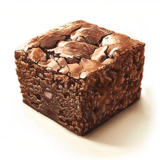 Photo-realistic brownie clipart on flat white background