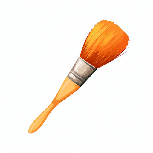 Paint brush in Minimalist style on white background