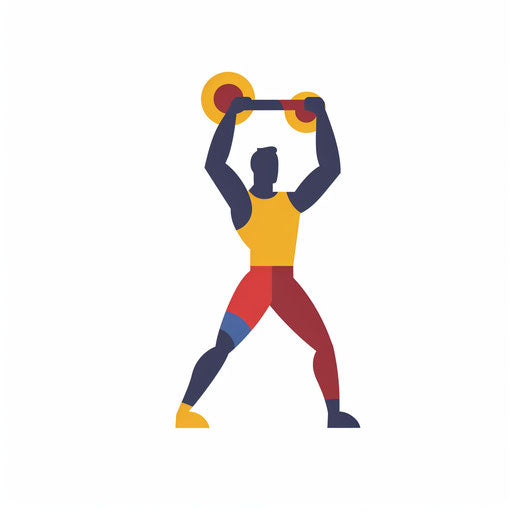 Minimalist style workout clipart on white background