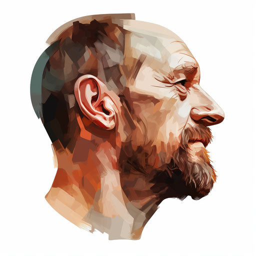 Ear clipart in the style of Oil painting, on a white background