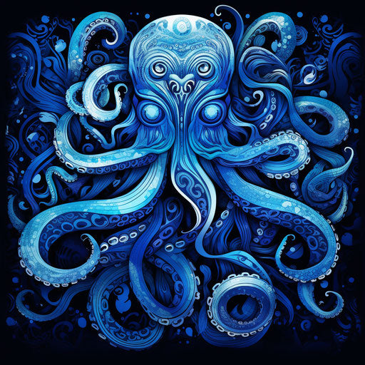 Cloudy tribal tattoo in Hurufiyya style