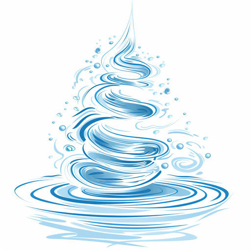 Simplistic flat tattoo sketch of a water ripple spiral