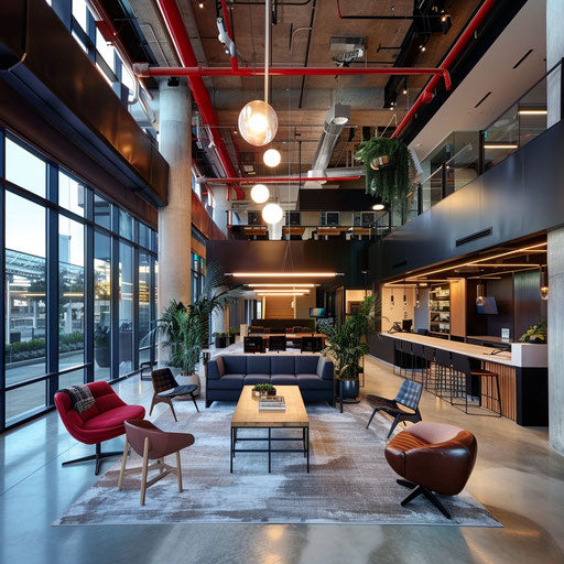 Sleek and modern tech hub with developers collaborating on cutting-edge projects, high-tech ambiance