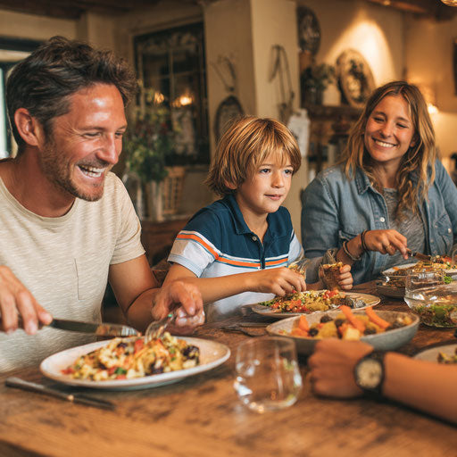 A Warm Family Meal Around the Dining Table