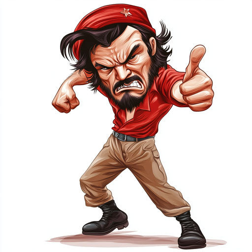 Stylish Che Guevara Caricature Clipart for Fashion Design