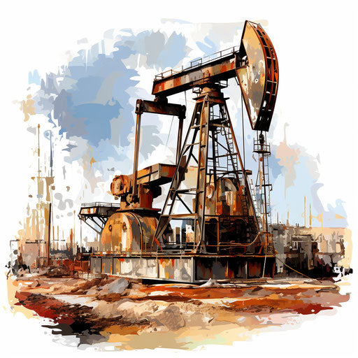 Metal clipart in the style of oil painting, on white background