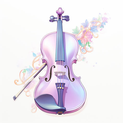 Violin in Pastel Colors Art style on white background