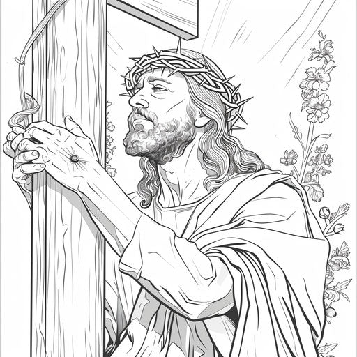 Jesus holding a cross