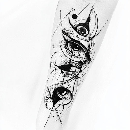 Feminine forearm tattoo with surreal design