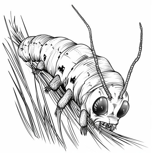 Caterpillar on blade of grass