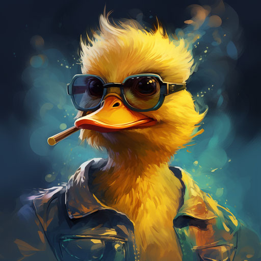 Duck with glasses and cigarette, nintencore style