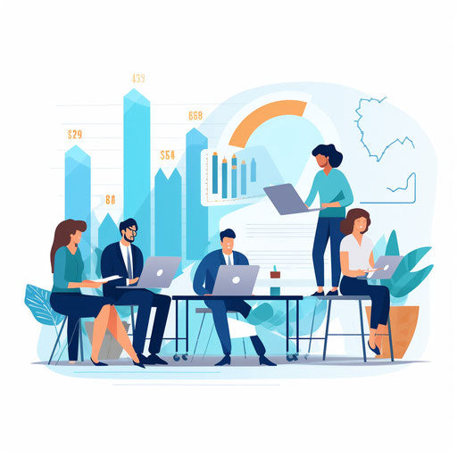 Minimalist style marketing clipart on white background