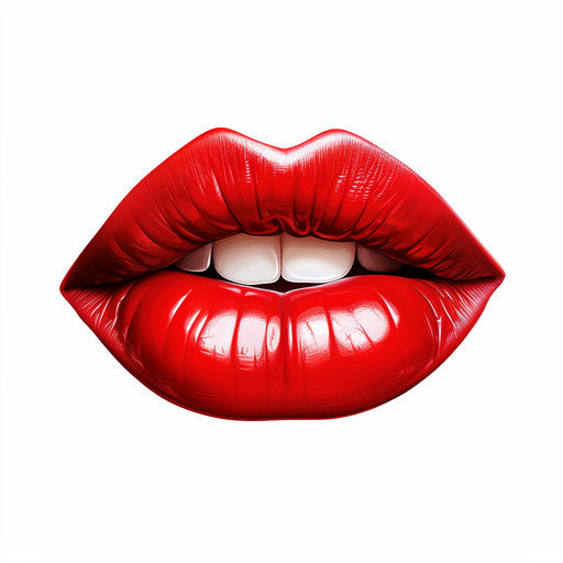 Lips illustration in the style of Chiaroscuro Art on white background