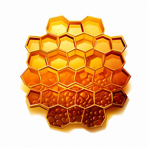 Chiaroscuro Art style honeycomb clipart on white background