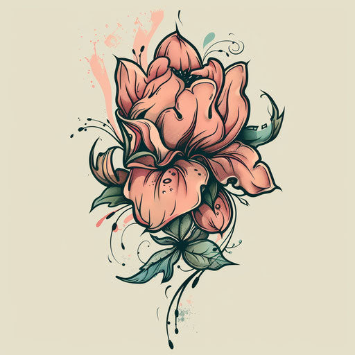 Elegant tattoo sketch of a venomous flower