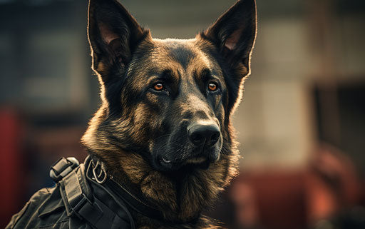 Russian shepherd for police, Germanic baroque style