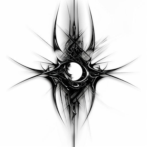 Dynamic cyber tribal tattoo with a 3D effect