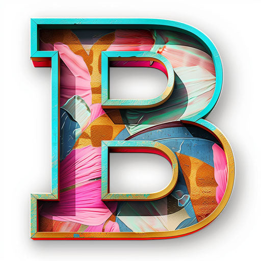 Realistic letter b clipart on flat white background