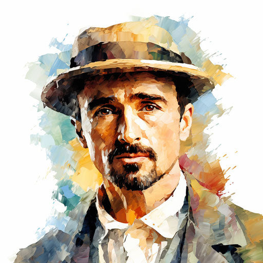 Actor clipart in the style of Impressionistic Art, on a white background