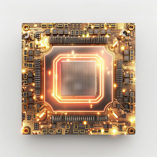 CPU clipart in a photo realistic style on flat white background