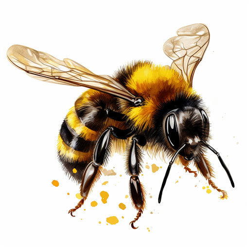 Bumblebee clipart in the style of oil painting