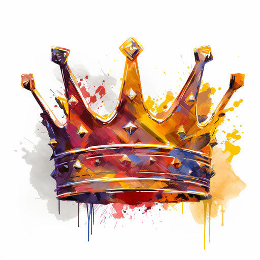 King's crown in the style of Impressionistic Art