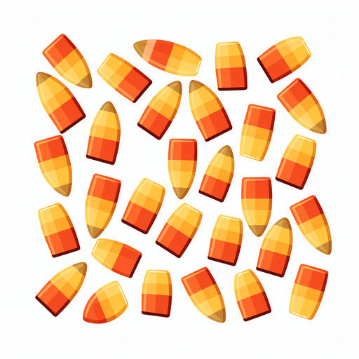 Minimalist candy corn clipart on white background