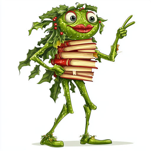 Print-Ready Mistletoe Caricature Clipart in PDF Format