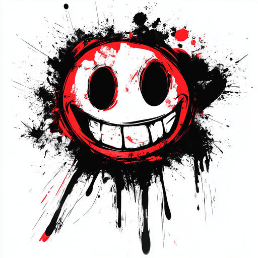 Smiley tattoo sketch in clipart style on pure white