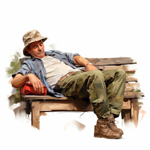 Lazy clipart in the style of Oil painting