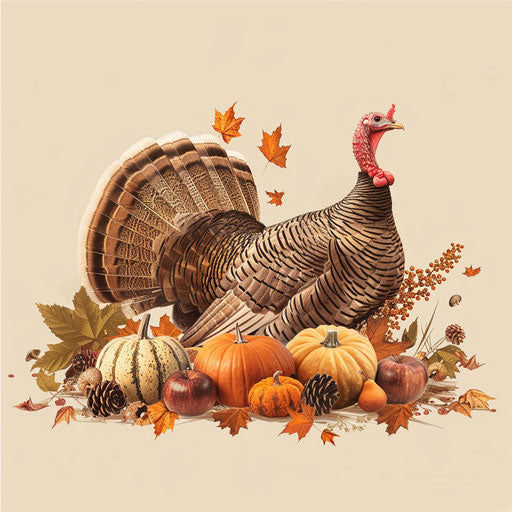 Happy Thanksgiving clipart on flat cream background