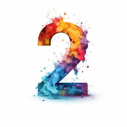 Number 2 in minimalist style on white background