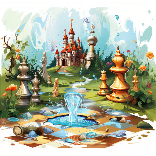 Game clipart in the style of Oil painting