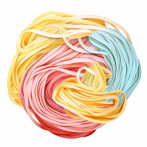 Noodle illustration in the style of Pastel Colors Art