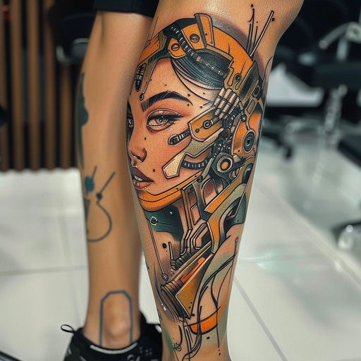 Female tattoos with futuristic designs
