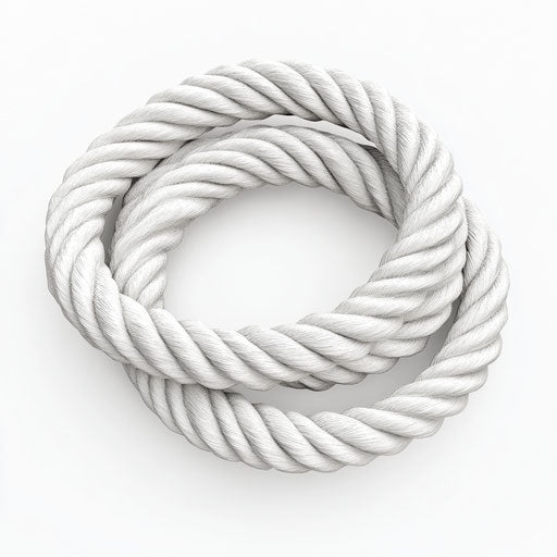 3D rope on flat white background, isolated clipart