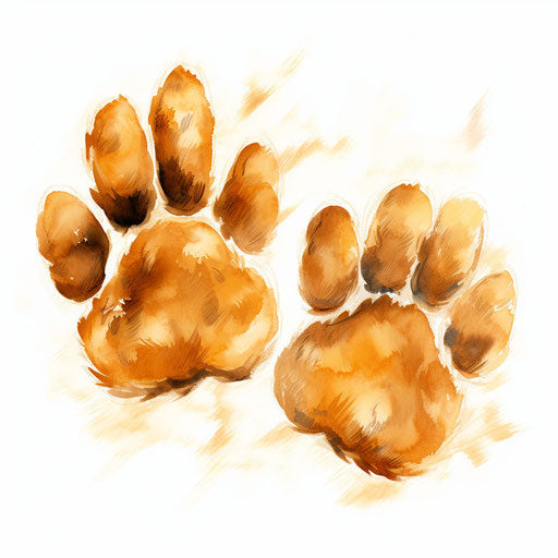 Cat paw clipart in the style of Oil painting, on a white background