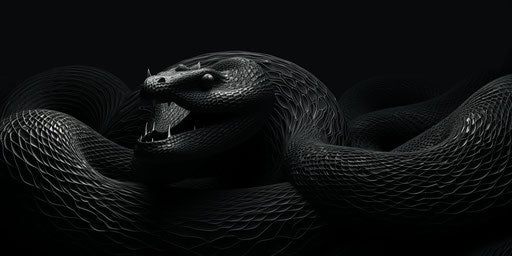 Black snake in generative art, precisionism influence
