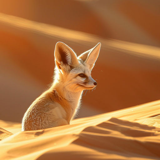 Fennec fox in a majestic dune landscape