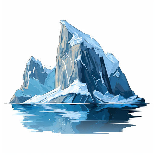 Iceberg clipart in the style of Impressionistic Art