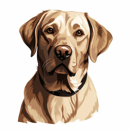 Labrador clipart in minimalist style, on white background