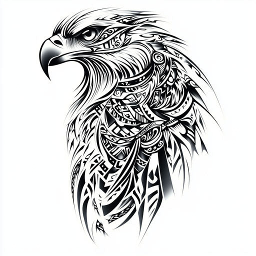 Tribal eagle tattoo sketch on hand