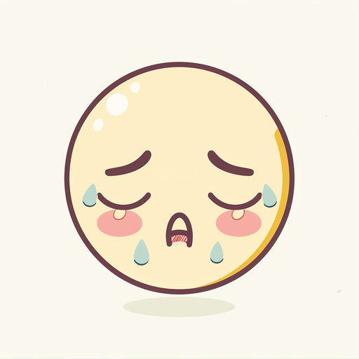 Sad face with tears, yellow or blue tones