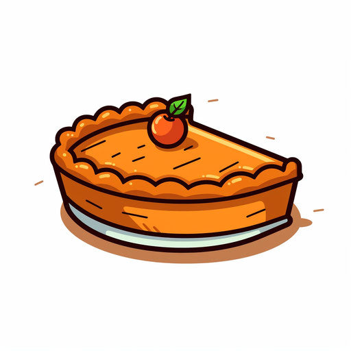 Minimalist pumpkin pie on white background