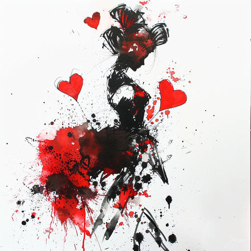 Abstract interpretation of a Queen of Hearts tattoo