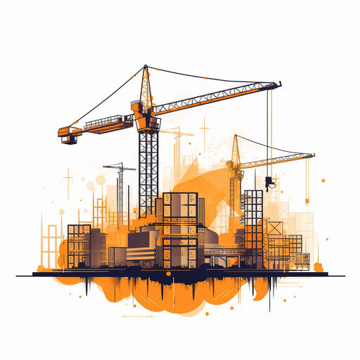 Construction clipart in minimalist style, on white background